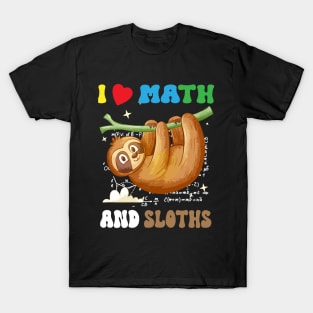 i love math and sloths, Funny Sloth Lover happy pi day T-Shirt